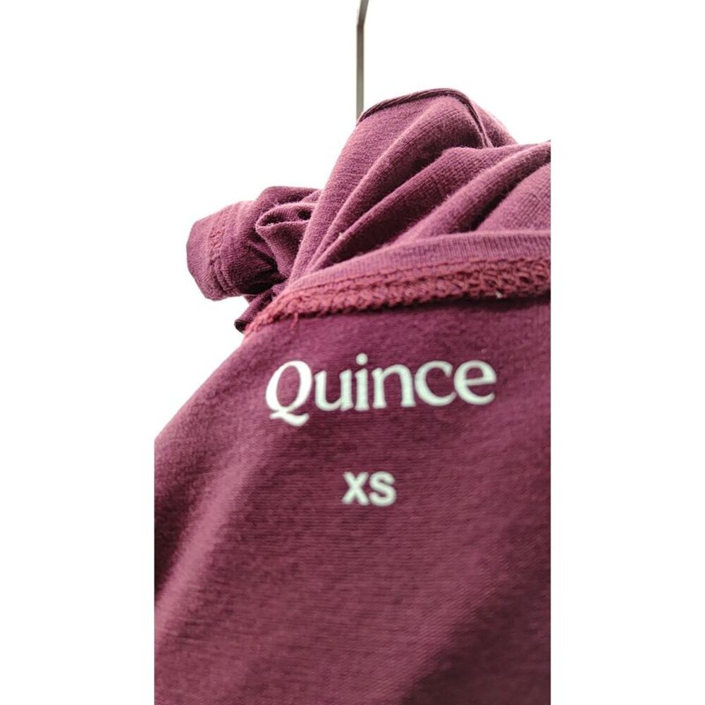 Quince Jersey Maternity Long Sleeve Tee 2-Pack Wine Tasting/Nocturnal Green XS - Picture 3 of 3